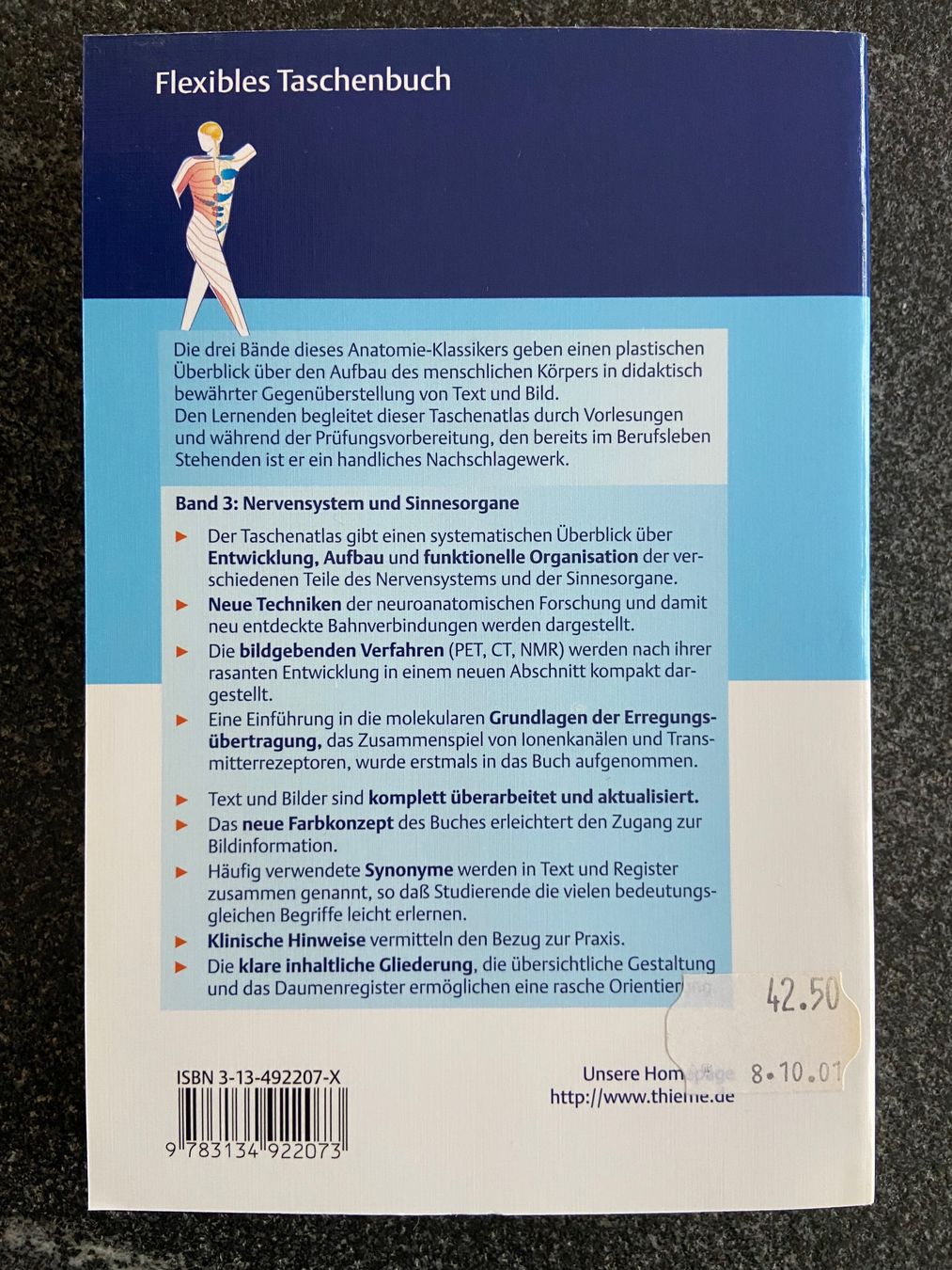 Libri: Taschenatlas Anatomie Band 3 Nervensystem – Usato da Schwarzenburg venduto da Aha016 1