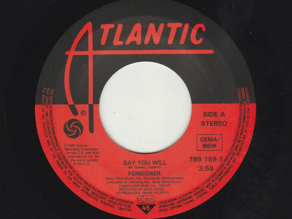 Dischi in vinile: Foreigner - Say you will 7" Vinyl 1987 – Usato da Tübach venduto da JamesStone 4