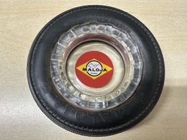 Aschenbecher Reifen Design MALOJA SUISSE vintage Glas Gummi
