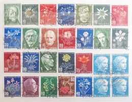 PRO JUVENTUTE: Des timbres oblitérés des anéees 1925 à 1964
