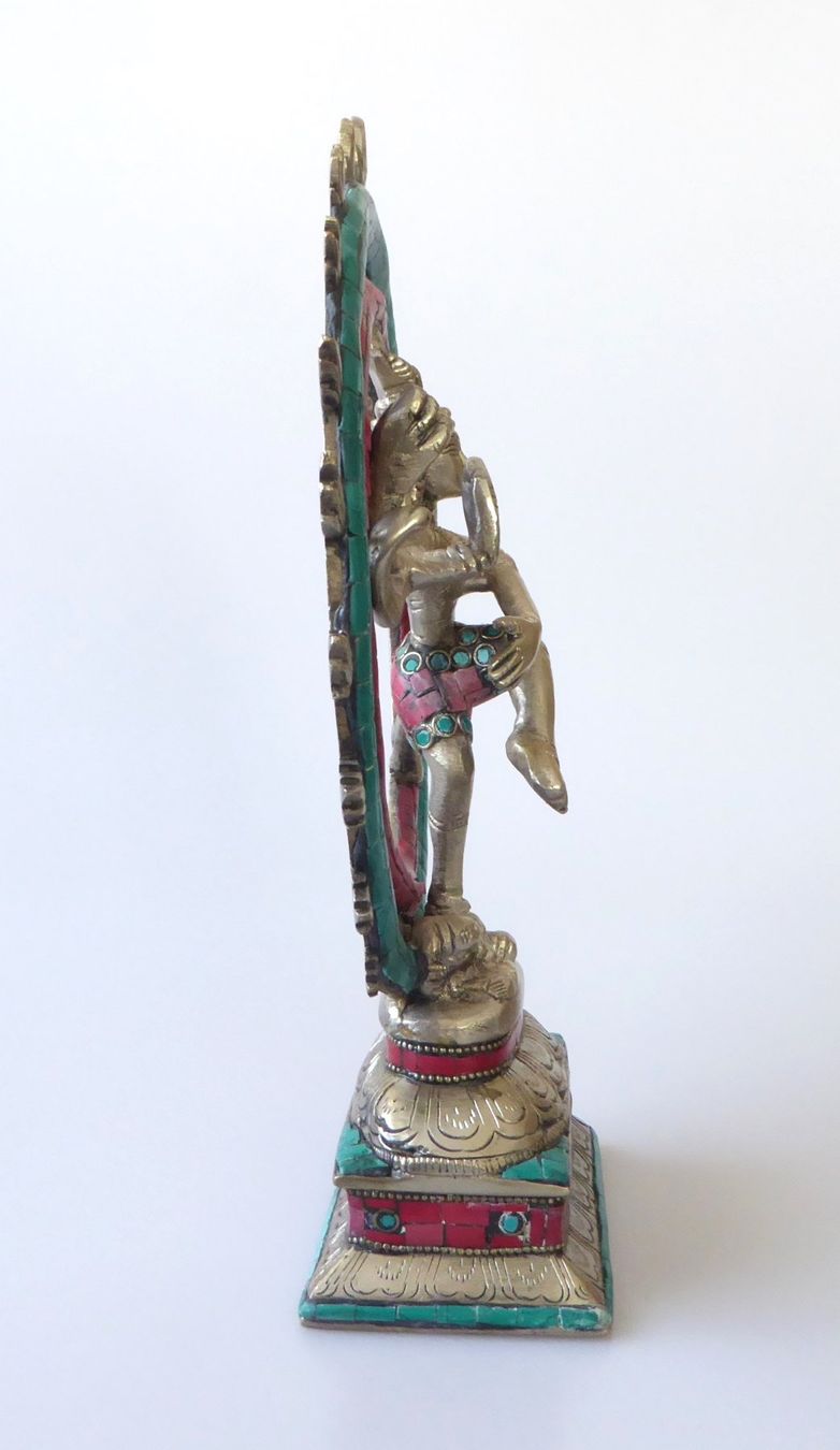 Statuette: Messing-Figur versilbert - Shiva Nataraj – Nuovo e nell'imballaggio originale da Mauren venduto da Yeelen 4