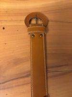 🤎 Ceinture cuir camel boucle ronde 78 cm