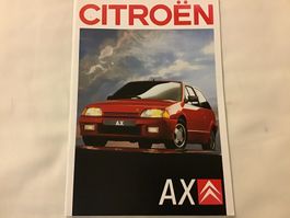 Citroën AX Verkaufsprospekt 28 Seiten Juli 1988