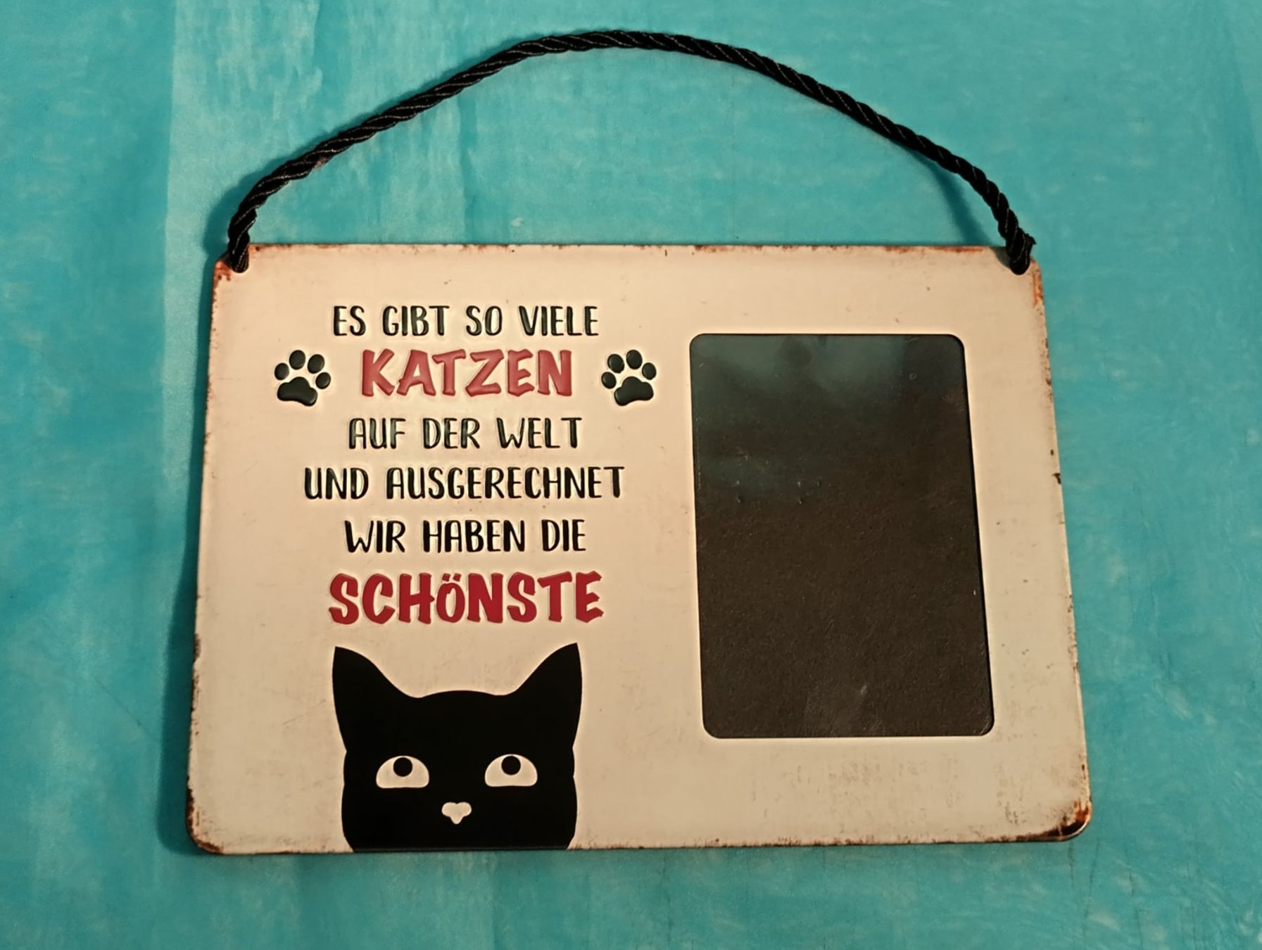 Insegne: Metalltafel Katze mit Spruch und Wechselrahmen – Nuovo (secondo la descrizione) da Bellach venduto da JingleCherry