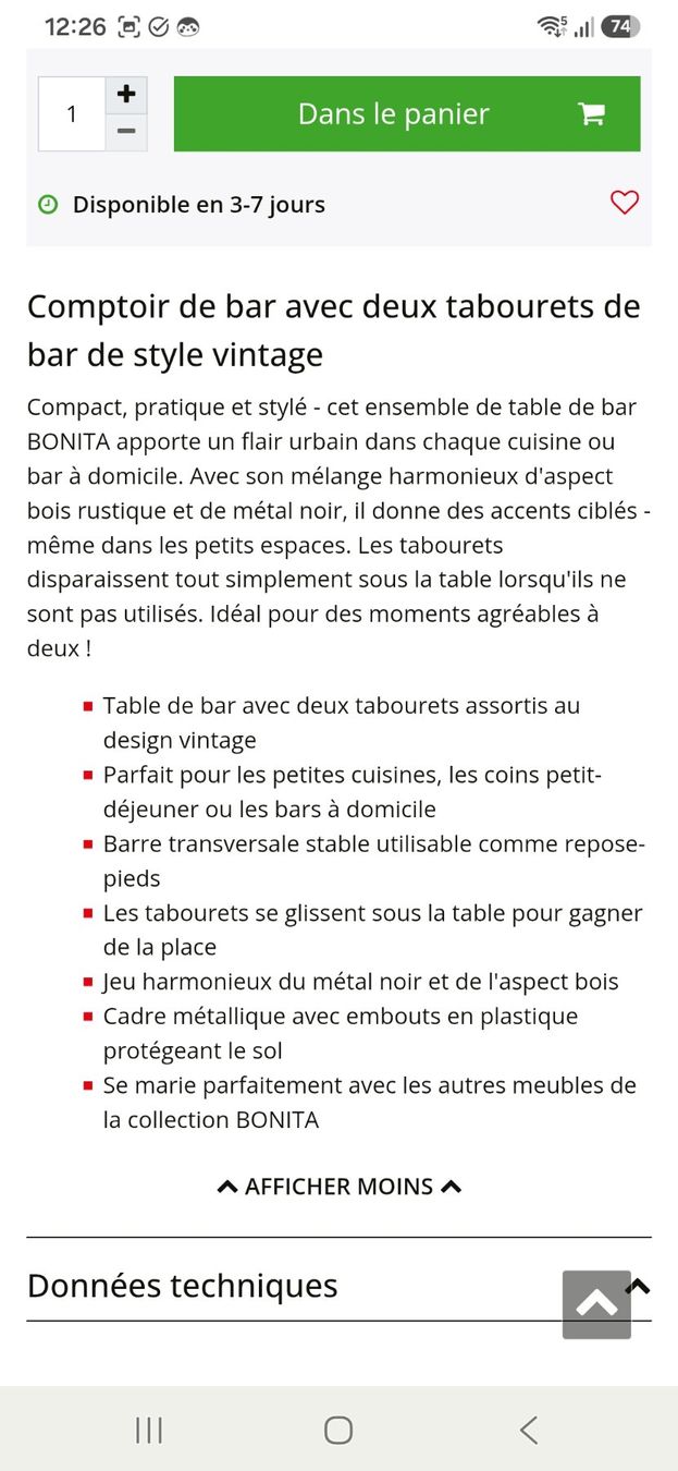 Gonser Tavoli: Table haute vintage avec tabourets – Usato da Lausanne venduto da Lilililili 4
