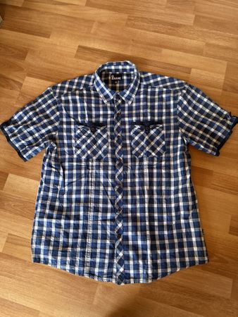 NONAME Kurzarm Hemd Gr. XXL blau weiss kariert