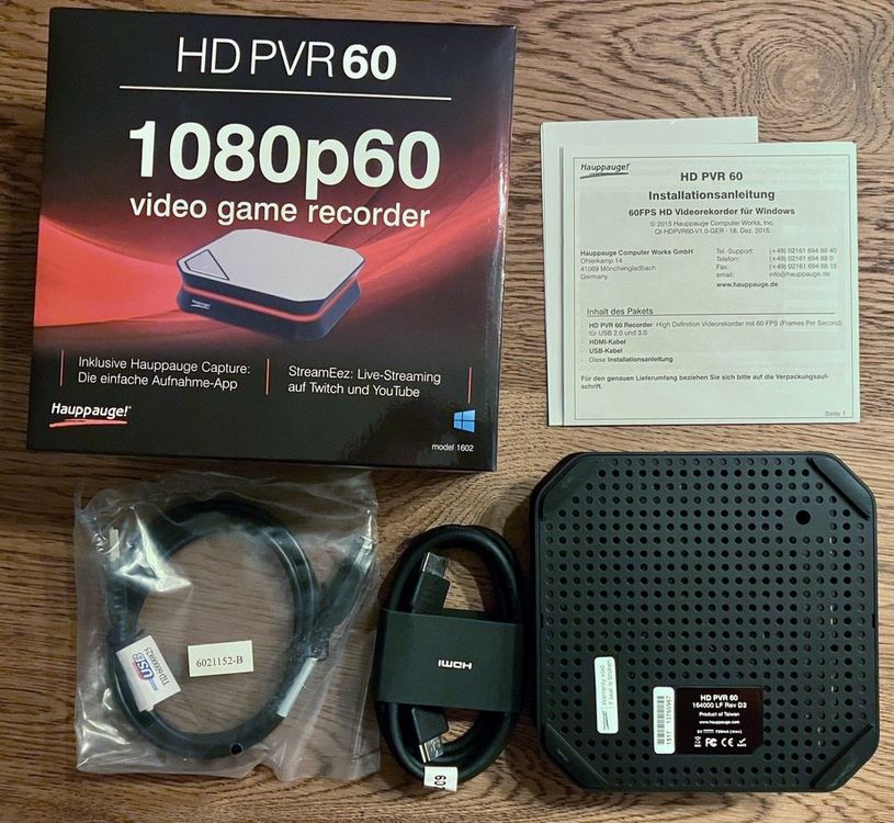 Hauppauge HD PVR 60 Video Game Recorder für Windows PC (Gebraucht) in ...