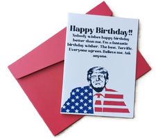NEU Geburtstagskarte inkl. Kuvert TRUMP (neu/OVP)