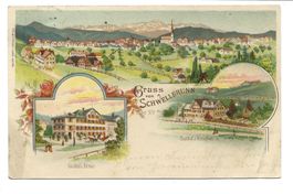 Gruss aus Schwellbrunn (AR) Gasthof zum Kreuz - Litho - 1901