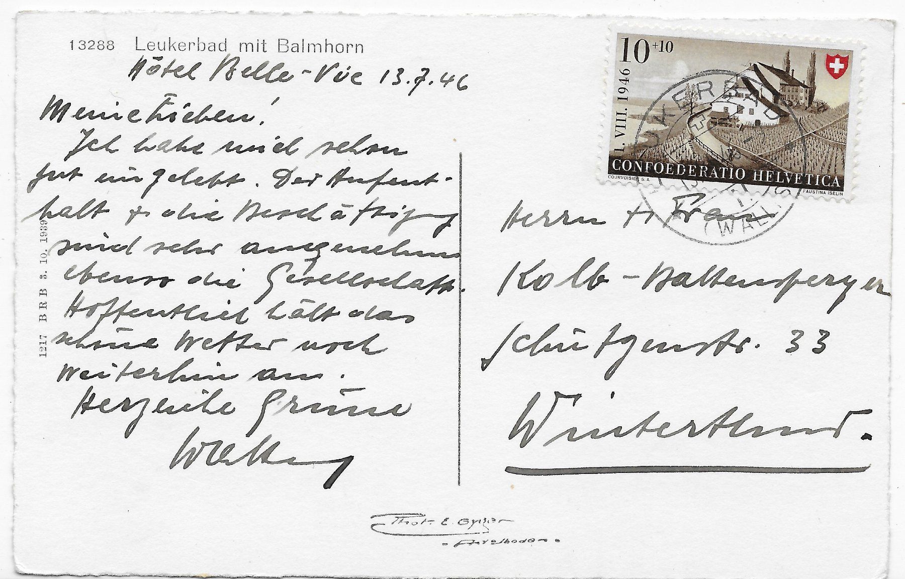 Cartes postales: Leukerbad mit Balmhorn – D'occasion à Hefenhofen par Richsalz 1