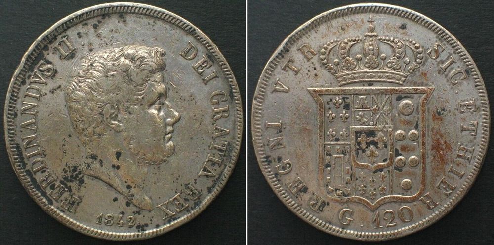 NAPOLI Ferdinando II di Borbone (1830-1859) Piastra da 120