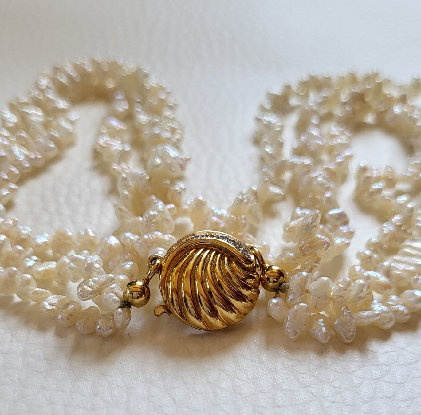 Catenine: Gold 750 Perlen Kette Mit Brillanten – Usato da Wald ZH venduto da Dasilver 4