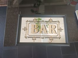 Spiegel Bar Schriftzug DekorationSchwarz Gold 33x22cm ..