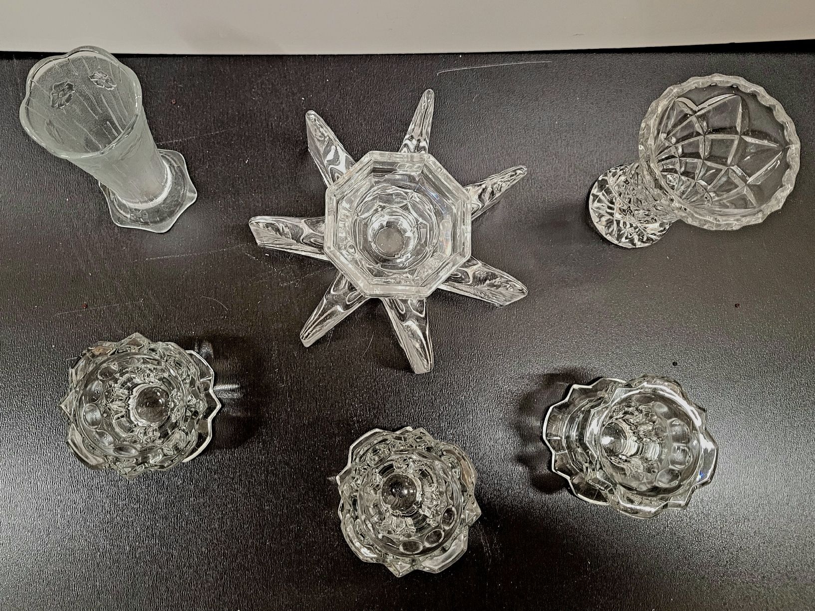 Portacandele: Ensemble de bougeoirs/vases transparent – Nuovo (secondo la descrizione) da Châtelaine venduto da Vlad311 1
