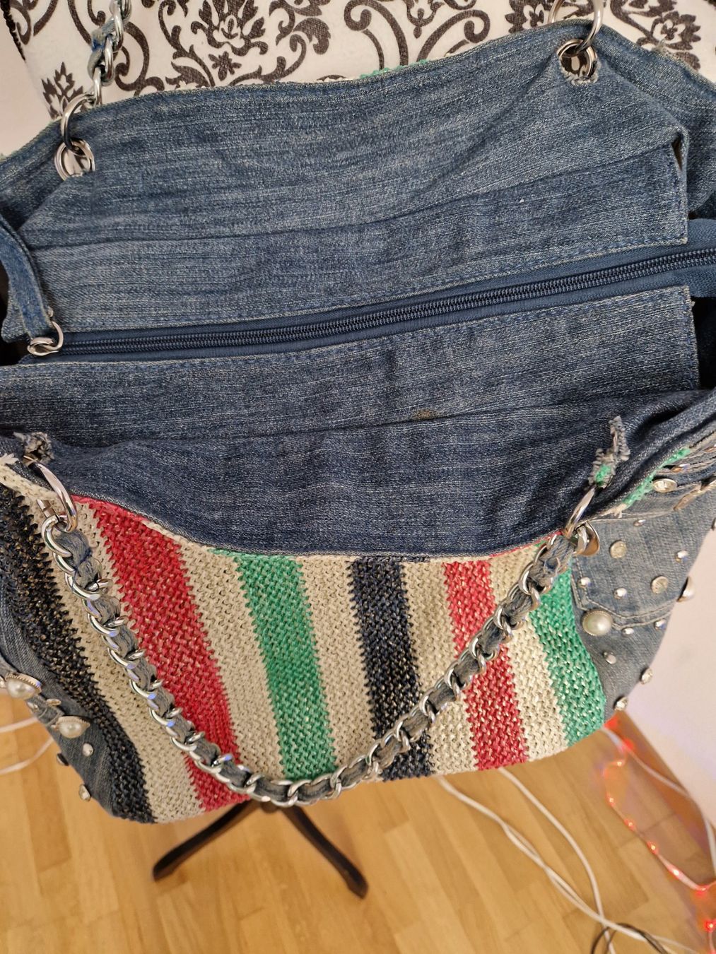 Borse da donna: Stylische Jeans-Tasche mit Perlen und Kette – Usato da Glattbrugg venduto da hap_8w8v 3
