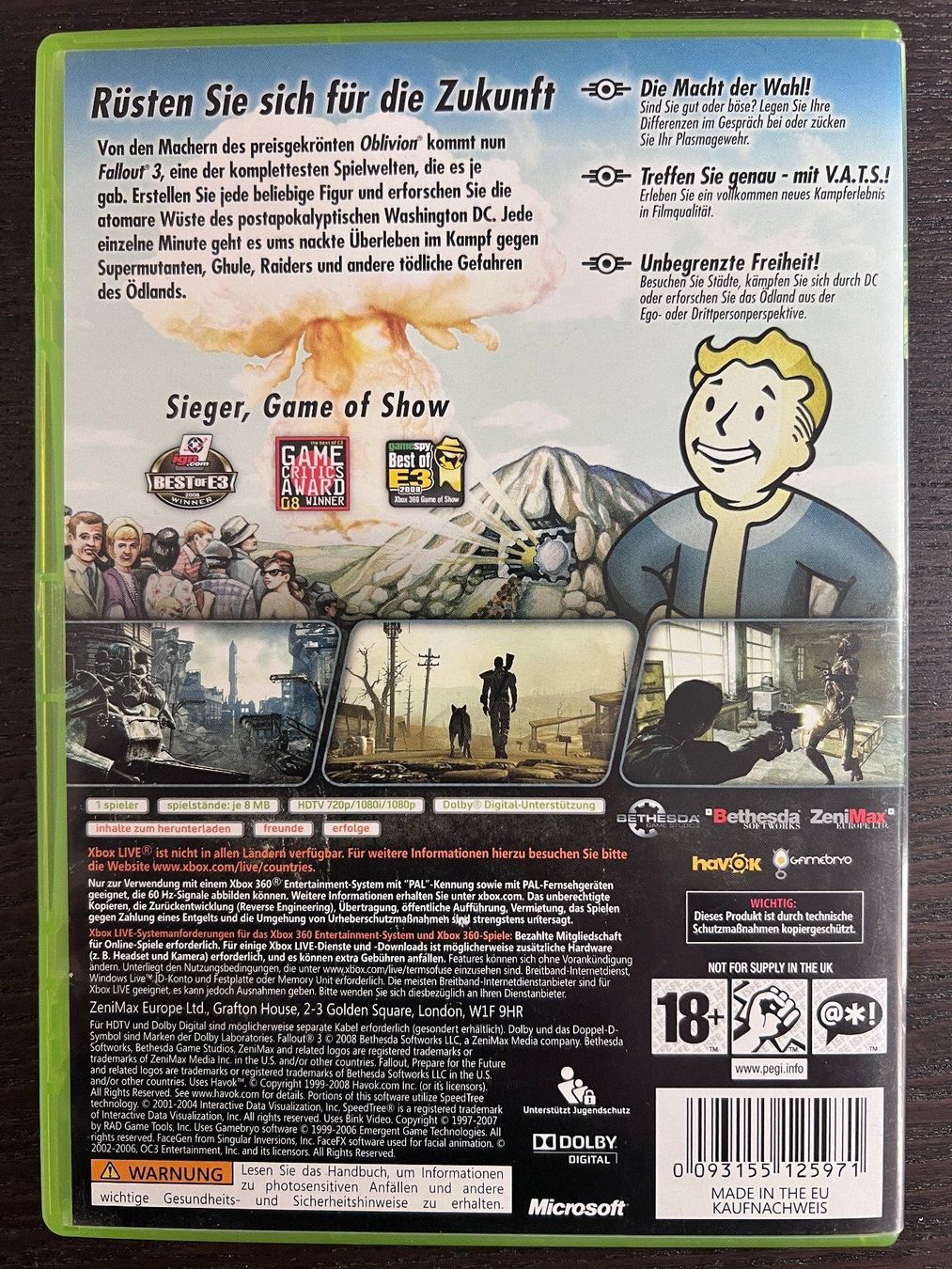Microsoft Spiele: Fallout 3 – Gebraucht aus Zürich von GameFreunde 1