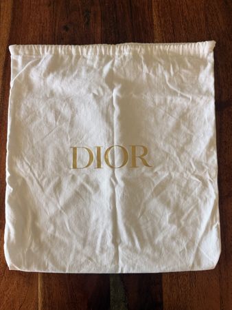 DIOR Staubbeutel weiss gold original wie neu 40x41cm