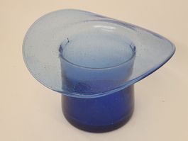 Grosse blaue Glasvase, Hutvase, Zylindervase - TOP!