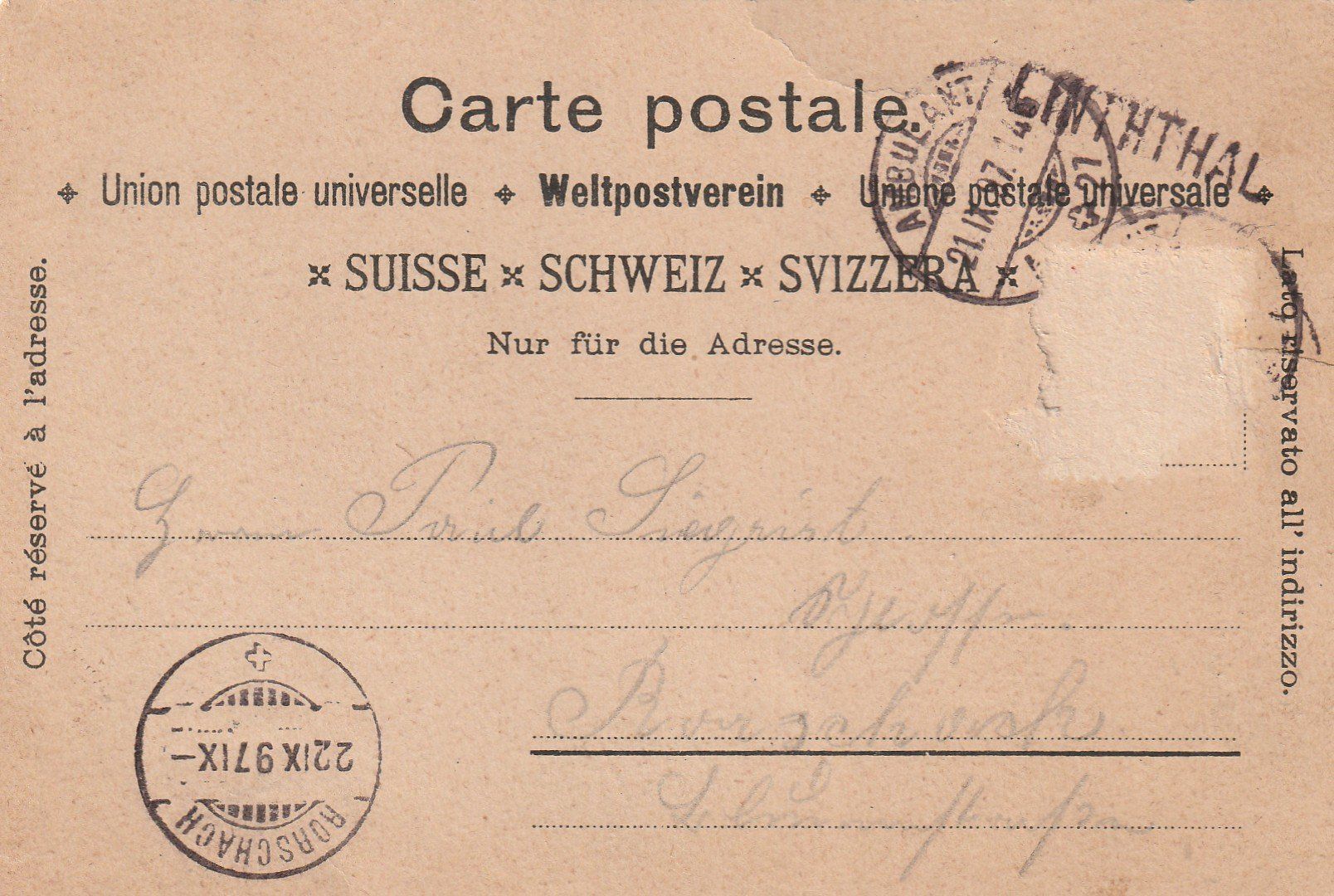Ansichtskarten: Lintthal Litho – Gebraucht aus Rorschacherberg von fratovi2 1