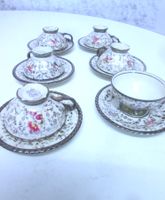 6 Vintage-Kaffeetassen mit Silberverzierung
