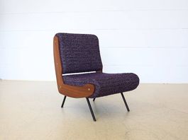 Gianfranco Frattini Lounge Chair Modell 836 Meda, Violett