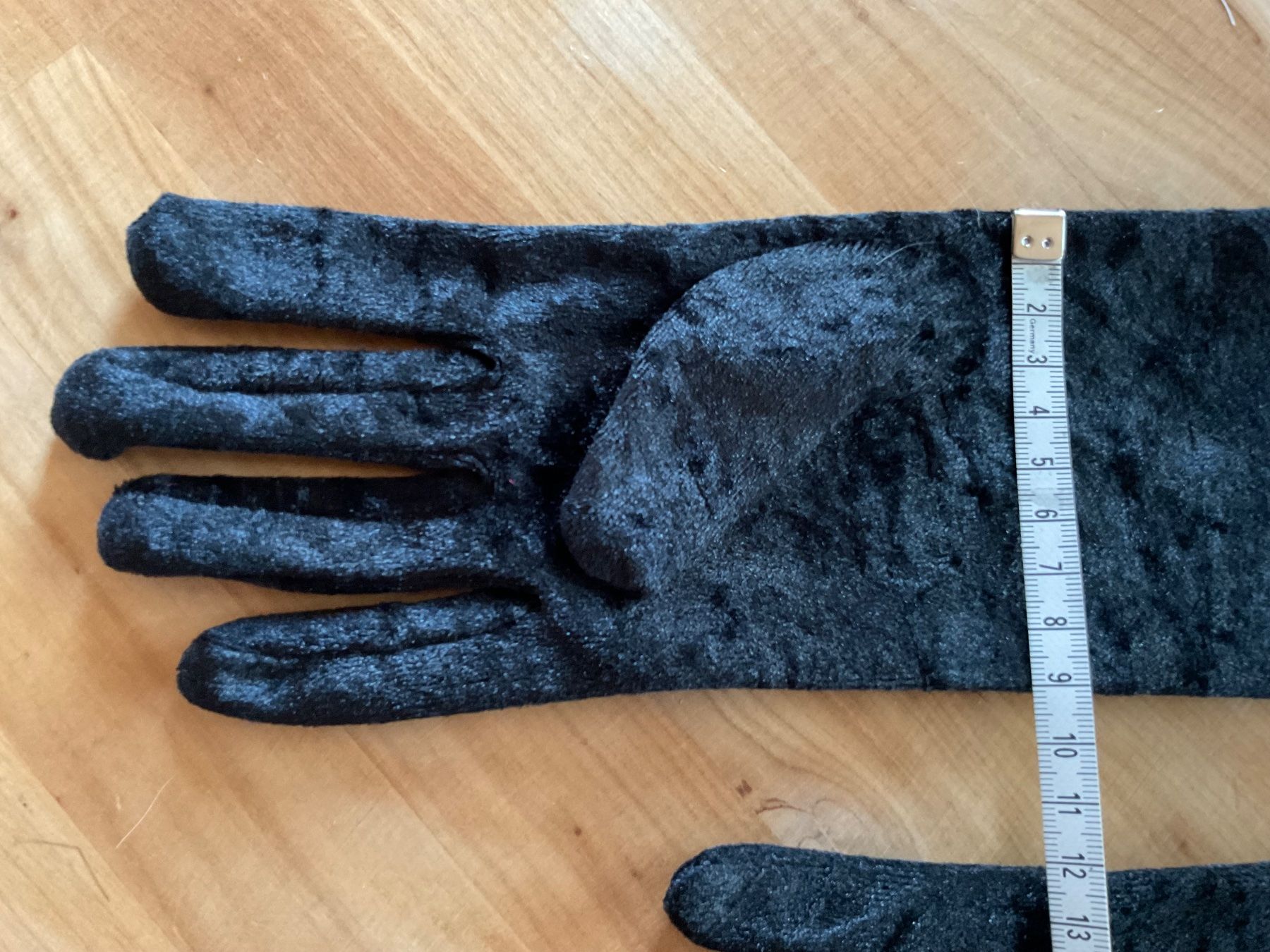 Guanti & manicotti: Stoff Samt Handschuhe schwarz lang – Nuovo (secondo la descrizione) da Rümlang venduto da resale35 1