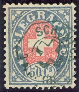 Tutti i francobolli: 1881/86 Schweiz Telegraphenmarken – Usato da Zürich venduto da yago-rot