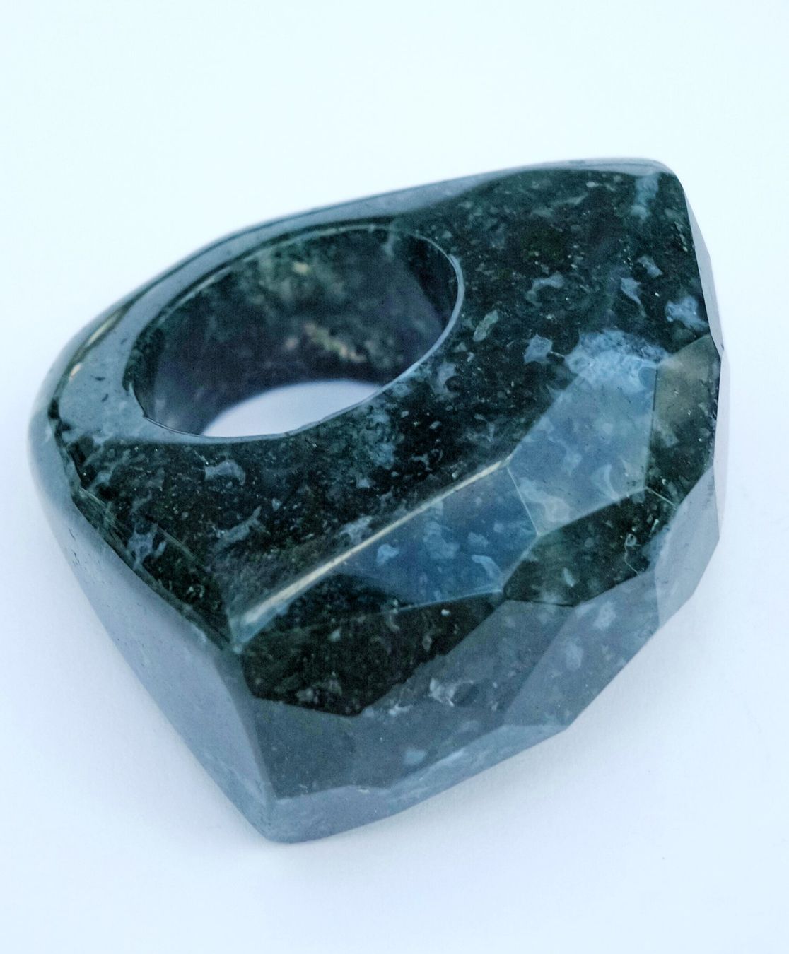 Bagues: Moss Agate Fullstone Fingerring – Neuf (Voir description) à Zürich par benedikt12 1