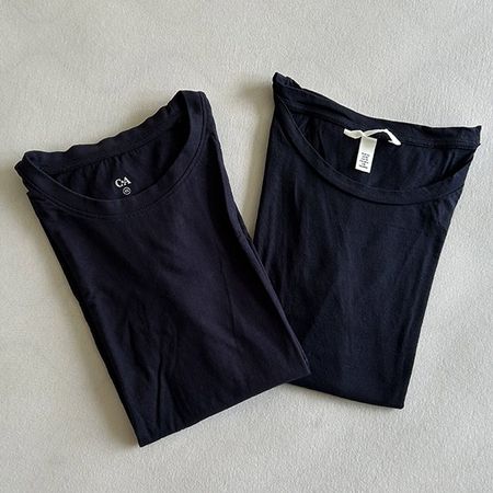 BASIC SET | NEU 2x T-Shirt XS | dunkelblau H&M C&A Lot