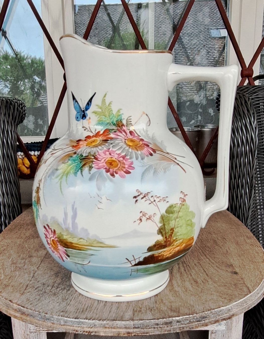 Vasi & Recipienti: Wunderschöne Vintage Krug/Vase mit Blumenmuster, – Usato da Langrickenbach venduto da Eve088