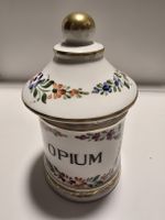 Apothekerglas Opium Limoges mit Deckel floral verziert
