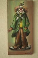 Originalbild von Max Urban der Clown Ölbild auf Holz