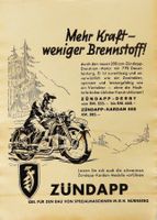 Litfass- Werbeplakat von 1953 «Zündapp - Motorrad» 44 x 31cm