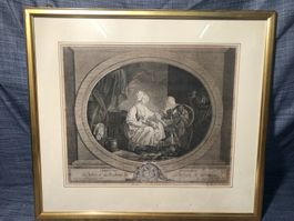 Kupferstich Duchesse Brancas Kinderstrafe De Longueil 1790