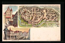 Litho St. Gallen, Rathaus, Leinwandbänk