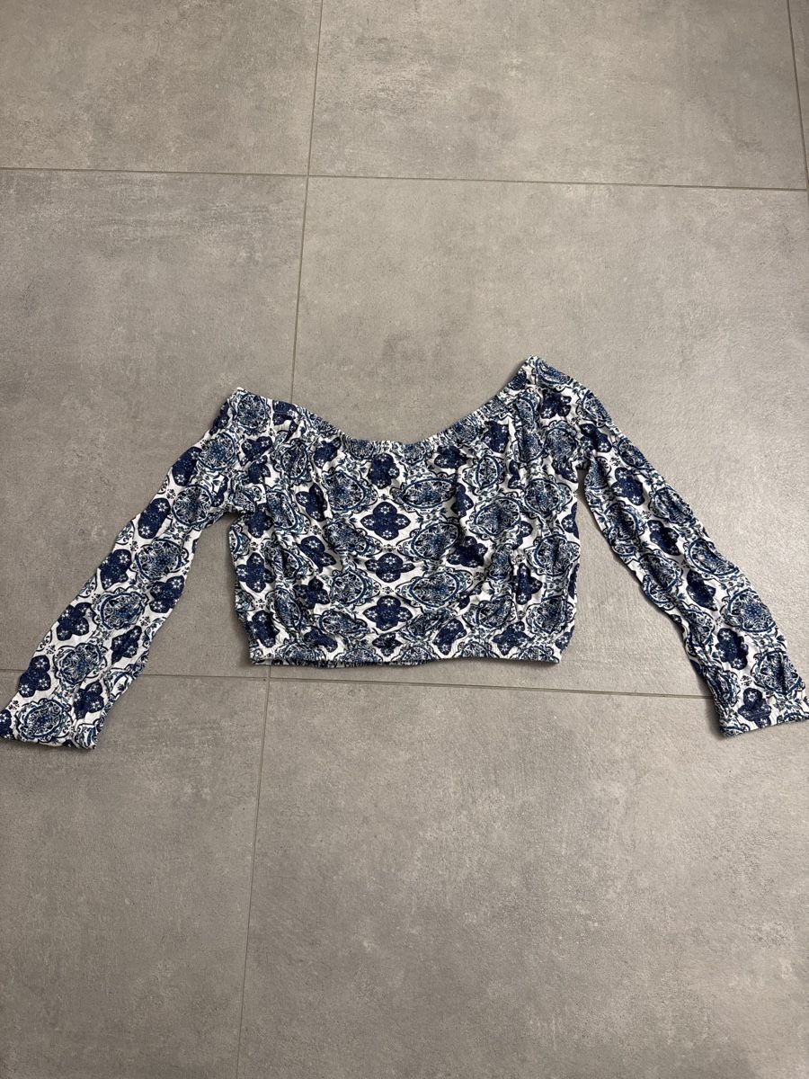 H&M Top: H&M Top, Gr. S, blau/weiss gemustert – Usato da Elsau venduto da shoppa2 2