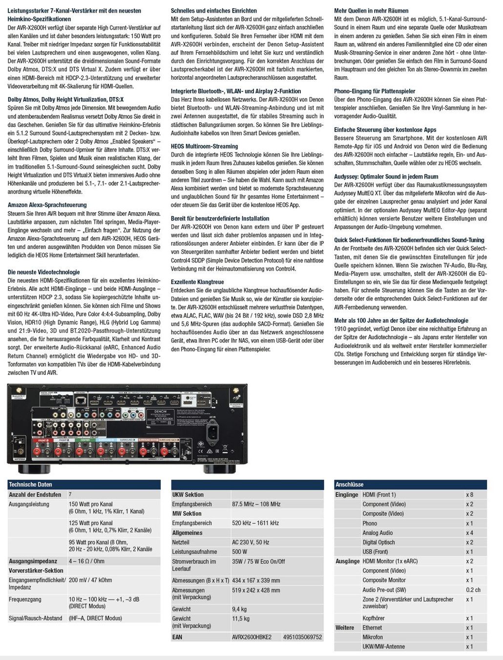 Denon Home Cinema: Denon AVR X2600H DAB – Usato da Altendorf venduto da BMW8853 3