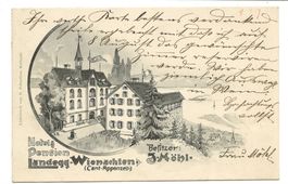Hôtel Landegg - Wienachten (AR) Vorläufer-Litho  Thal 1898 !