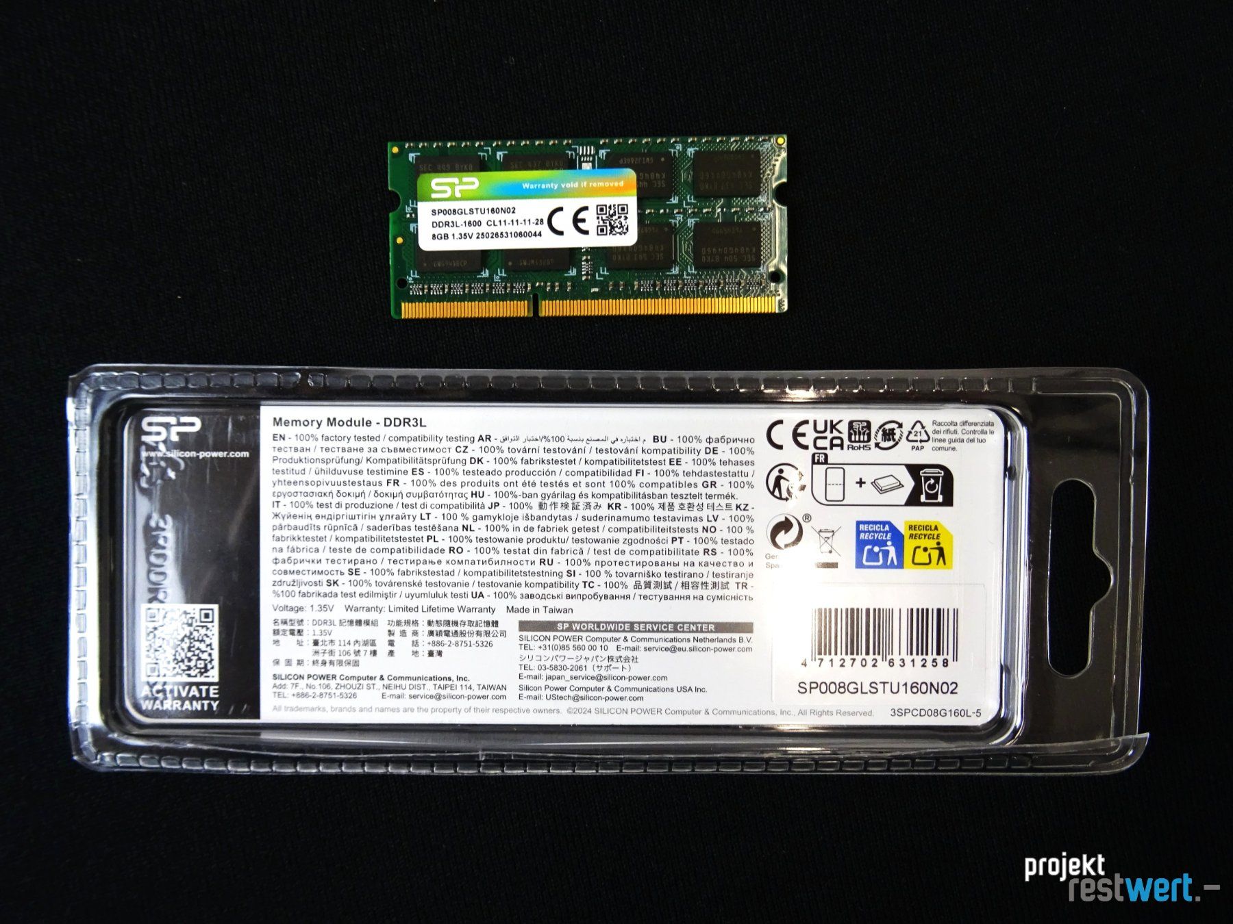 Memory / RAM: Arbeitsspeicher von SILICON POWER – Gebraucht aus Bülach von restwert_buelach