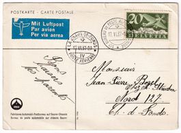 Flugpostkarte  Sonderflug 17.06.1937