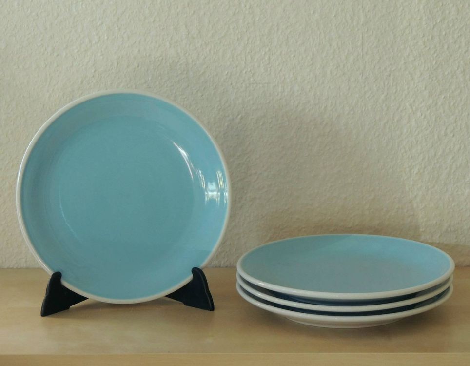 Lot De 4 Assiettes à Dessert Denby Bleues - 22,6 Cm - Très Bon état