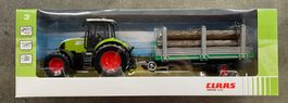 Claas 84016 Traktor mit Holzanhänger