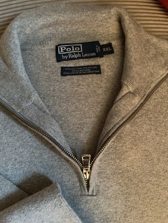 🏸Cotton grey Polo Ralph Lauren  🏓half zipper