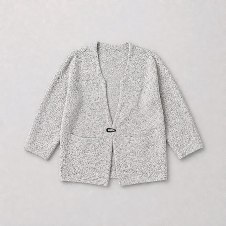 ZARA W&B Strick Jacke Gr. S grau meliert Baumwolle