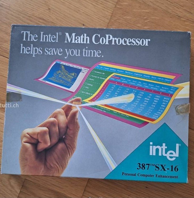 Intel Elektrotechnik: Intel Math CoProcessor 387 SX-16 – Neu und originalverpackt aus Zürich von