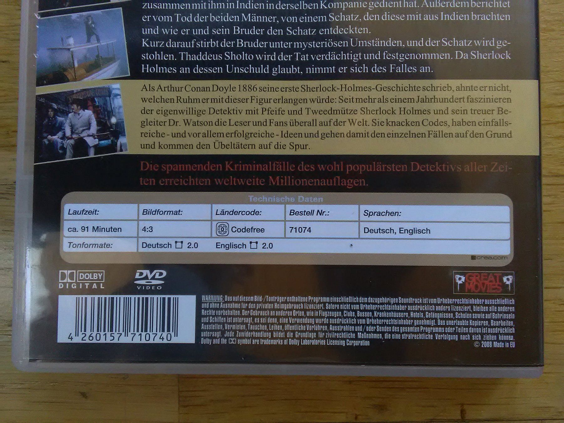 Tutti i DVDs: Sherlock Holmes - Das Zeichen der Vier – Usato da St. Gallen venduto da elk2020 4