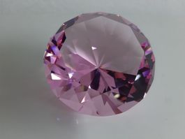 Diamant Glas rose 8cm neu