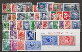postfrische Pro Juventute **  1927 - 1937 : KP 140.--