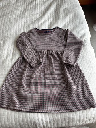 Herbstkleid Mädchen Gr. 128 kariert warm Baumwolle Okaidi