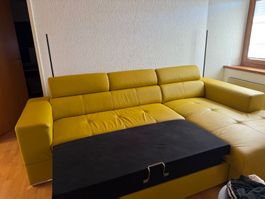 Leder Sofa Gelb